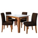 Ver imagem 2 de Conjunto Sala de Jantar Mesa Miami 1,20m 4 Cadeiras Trieste Dobuê