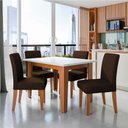 Ver imagem 1 de Conjunto Sala de Jantar Mesa Miami 1,20m 4 Cadeiras Trieste Dobuê