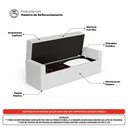 Ver imagem 7 de Cabeceira e Calçadeira Báu King Size Atena 195cm Capitonê Sintético Branco - Abmaza