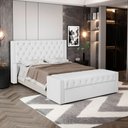 Ver imagem 2 de Cabeceira e Calçadeira Báu King Size Atena 195cm Capitonê Sintético Branco - Abmaza