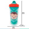 Copo Infantil Bebê Criança +12 Meses Parede Dupla C/ Tampa Retrátil Canudo Silicone Animal Fun - Mac - 4