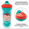 Copo Infantil Bebê Criança +12 Meses Parede Dupla C/ Tampa Retrátil Canudo Silicone Animal Fun - Mac - 2
