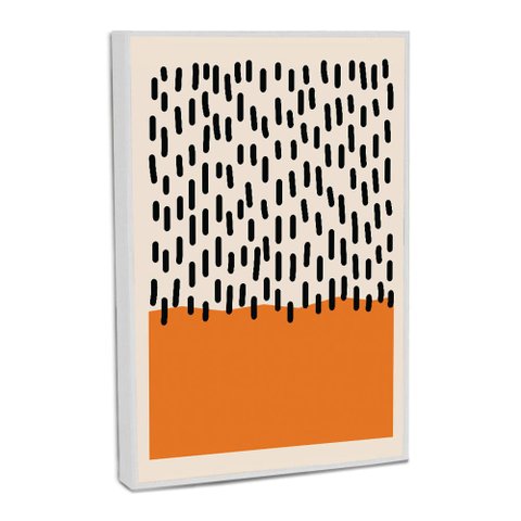 Quadro Decorativo Abstrato Linhas e Cores Ii com Moldura Filete