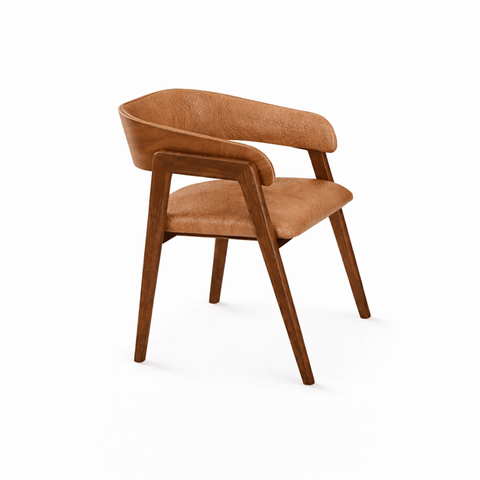 Cadeira Anatômica 76cm em Madeira Maciça Alice Courino Marrom Oona Design Castanho
