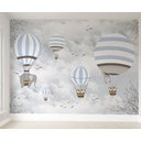 Ver imagem 1 de Papel de Parede Balãozinho Infantil para Quarto de Bebê M² Vr55