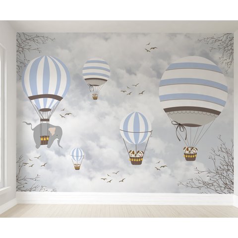 Papel de Parede Balãozinho Infantil para Quarto de Bebê M² Vr55