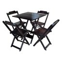 Ver imagem 3 de Kit 10 Jogos de Mesa com 4 Cadeiras de Madeira Dobrável 70x70 Ideal para Bar e Restaurante - Tabaco