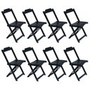 Ver imagem 2 de Kit 2 Jogos de Mesa com 4 Cadeiras de Madeira Dobravel 70x70 Ideal para Bar e Restaurante - Preto