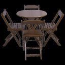 Ver imagem 3 de Kit 20 Jogos de Mesa Dobrável com 4 Cadeiras Tampo Redondo 70x70 Imbuia