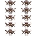 Ver imagem 1 de Kit 10 Jogos De Mesa Dobravel Com 4 Cadeiras Tampo Redondo 70x70 Imbuia