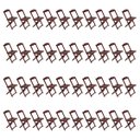 Ver imagem 2 de Kit 10 Jogos De Mesa Dobravel Com 4 Cadeiras Tampo Redondo 70x70 Imbuia