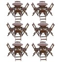 Ver imagem 1 de Kit 6 Jogos de Mesa Dobrável com 4 Cadeiras Tampo Redondo 70x70 Imbuia