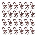 Ver imagem 2 de Kit 6 Jogos de Mesa Dobrável com 4 Cadeiras Tampo Redondo 70x70 Imbuia