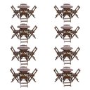 Ver imagem 1 de Kit 8 Jogos de Mesa Dobrável com 4 Cadeiras Tampo Redondo 70x70 Imbuia