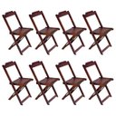 Ver imagem 2 de Kit 2 Jogos de Mesa Dobrável com 4 Cadeiras Tampo Redondo 70x70 Imbuia