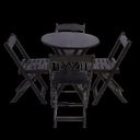 Ver imagem 3 de Kit 2 Jogos de Mesa Dobrável com 4 Cadeiras Tampo Redondo 70x70 Tabaco