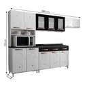 Ver imagem 4 de Cozinha de Aço Completa Mirage 12 Portas 3 Gavetas com Vidro Branco/preto - Telasul