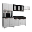 Ver imagem 2 de Cozinha de Aço Completa Mirage 12 Portas 3 Gavetas com Vidro Branco/preto - Telasul