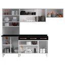 Ver imagem 3 de Cozinha de Aço Completa Mirage 12 Portas 3 Gavetas com Vidro Branco/preto - Telasul
