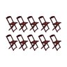 Kit 10 Cadeiras de Madeira Dobravel Imbuia - 1