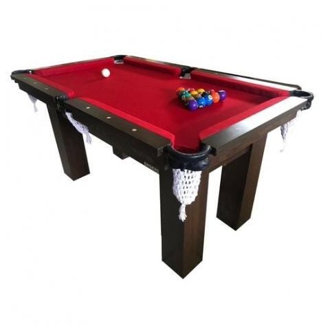 Mesa de Sinuca Bilhar Snooker - Base de Pedra Rm3 - Tecido Vermelho - Bilhares Engers