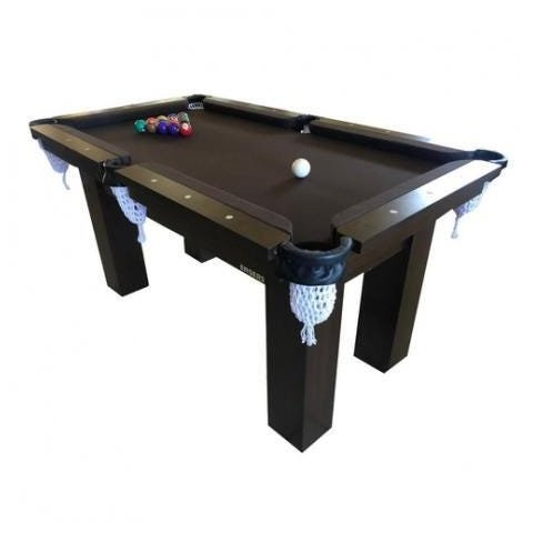 Mesa de Sinuca Bilhar Snooker - Base de Pedra Rm3 - Marrom Chocolate - Bilhares Engers