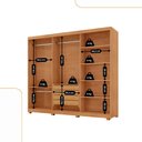 Ver imagem 3 de Guarda Roupa Casal Connor Mdf 3 Portas 4 Gavetas 6 Prateleiras com Pés Moderna Mobília