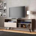 Ver imagem 7 de Rack com Painel para TV até 43 Polegadas 1 Porta 3 Prateleiras 136cm Nogueira/Off White - J