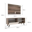 Ver imagem 4 de Rack com Painel para TV até 43 Polegadas 136cm Nogueira/Off White - J Carvalho