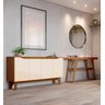Conjunto com Buffet Quartzo e Aparador Menphis para Sala de Jantar Henn - Nature/off White - 1