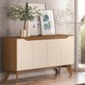 Conjunto com Buffet Quartzo e Aparador Menphis para Sala de Jantar Henn - Nature/off White - 4