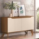 Ver imagem 4 de Conjunto com Buffet Quartzo e Aparador Menphis para Sala de Jantar Henn - Nature/off White