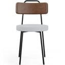 Ver imagem 6 de Kit 04 Cadeiras Estofada Para Sala De Jantar Barcelona L02 Couríssimo Marrom Linho Cinza - Lyam