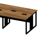 Ver imagem 3 de Mesa Escritório Plataforma 8 Lugares 4,80m Pé Metal Nog Pr F5 Cor:nogal com Preto