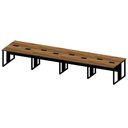 Ver imagem 2 de Mesa Escritório Plataforma 8 Lugares 4,80m Pé Metal Nog Pr F5 Cor:nogal com Preto
