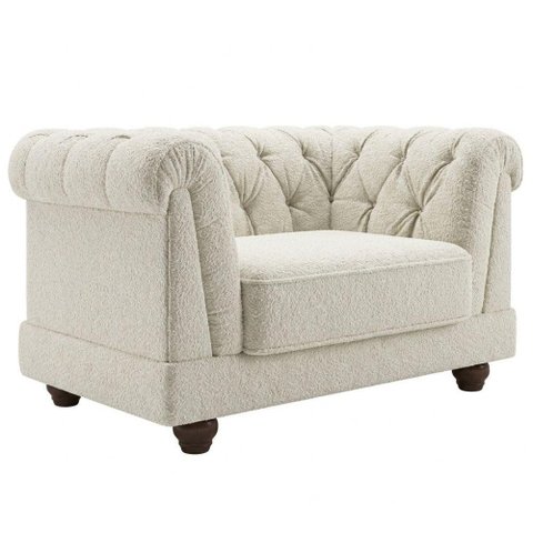 Poltrona Decorativa Capitone Acorde Pes MDF Boucle Tce 1010 Moll