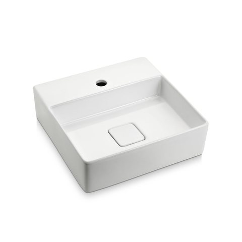 Cuba Pia Apoio Quadrada Branca Mesa Brilhante 40x40cm Icasa