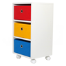 Mesa de Cabeceira Gaveteiro Organibox com 3 Gavetas 32x67x28cm - com Rodízio Cor:colorido - 2