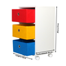 Mesa de Cabeceira Gaveteiro Organibox com 3 Gavetas 32x67x28cm - com Rodízio Cor:colorido - 5