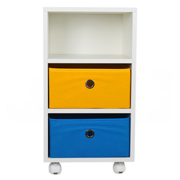 Mesa de Cabeceira Gaveteiro Organibox com 3 Gavetas 32x67x28cm - com Rodízio Cor:colorido - 3