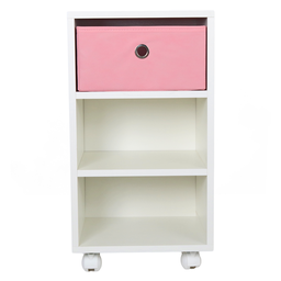 Mesa de Cabeceira Gaveteiro Organibox com 3 Gavetas 32x67x28cm - com Rodízio Cor:rosa - 4