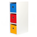 Ver imagem 2 de Mesa de Cabeceira Gaveteiro Organibox com 3 Gavetas 18x55x30cm Cor:Vermelho