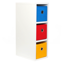 Ver imagem 3 de Mesa de Cabeceira Gaveteiro Organibox com 3 Gavetas 18x55x30cm Cor:Vermelho