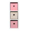 Ver imagem 1 de Mesa de Cabeceira Gaveteiro Organibox com 3 Gavetas 18x55x30cm Cor:Rosa