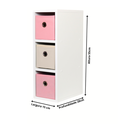 Ver imagem 4 de Mesa de Cabeceira Gaveteiro Organibox com 3 Gavetas 18x55x30cm Cor:Rosa