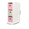 Mesa de Cabeceira Gaveteiro Organibox com 3 Gavetas 18x55x30cm Cor:rosa - 4