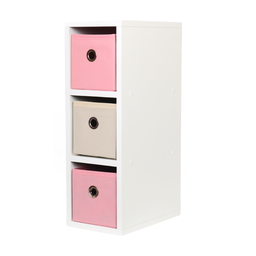 Mesa de Cabeceira Gaveteiro Organibox com 3 Gavetas 18x55x30cm Cor:rosa - 2
