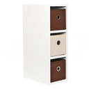 Ver imagem 4 de Mesa de Cabeceira Gaveteiro Organibox com 3 Gavetas 18x55x30cm Cor:Marrom