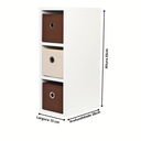 Ver imagem 6 de Mesa de Cabeceira Gaveteiro Organibox com 3 Gavetas 18x55x30cm Cor:Marrom