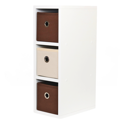Mesa de Cabeceira Gaveteiro Organibox com 3 Gavetas 18x55x30cm Cor:marrom - 5